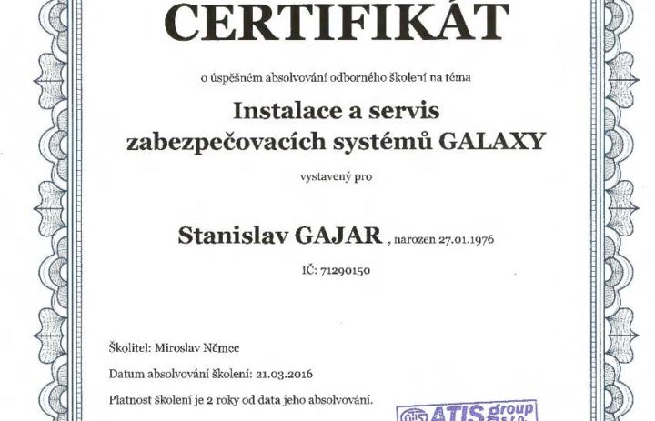  Gajar - Instalace a servis GALAXY do 20180321 